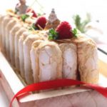 Bûche pâtissière au chocolat blanc et framboises