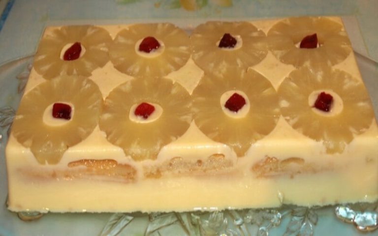 Gâteau renversé à l’ananas sans cuisson