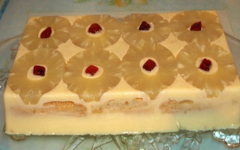 Gâteau renversé à l’ananas sans cuisson