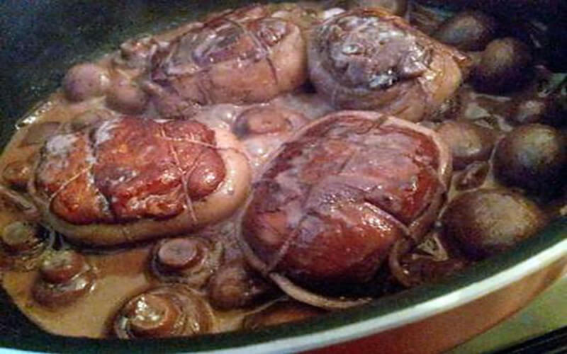 Paupiettes de veau sauce chasseur à la crème