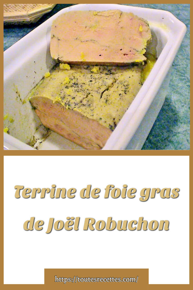 Terrine de foie gras de Joël Robuchon Toutes Recettes