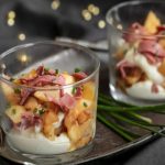 Verrines aux pommes, ricotta et magret de canard
