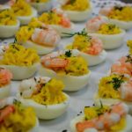 Oeufs mimosa aux crevettes entrée festive