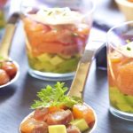 Verrines au saumon et aux crevettes