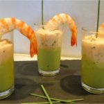 Verrines de mousse d’avocats et crème de crevettes