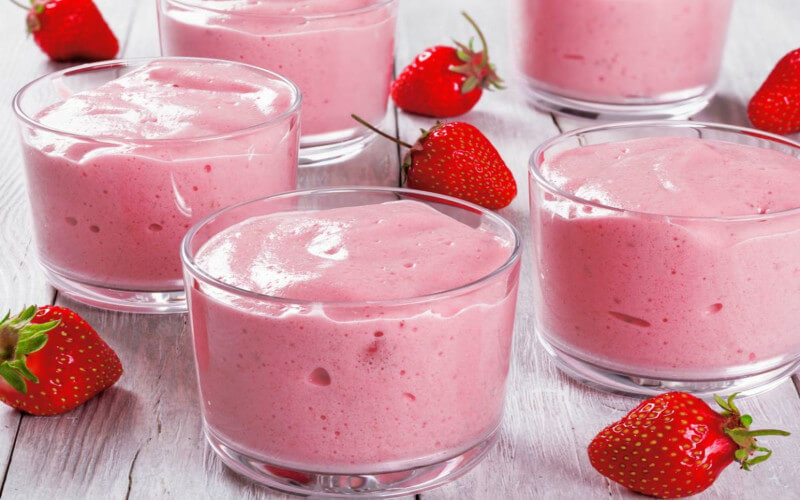 Crème de fraise, riche en protéines sans sucre ajouté