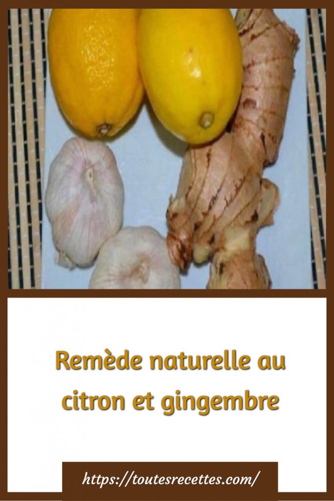 Remède naturel au citron et gingembre