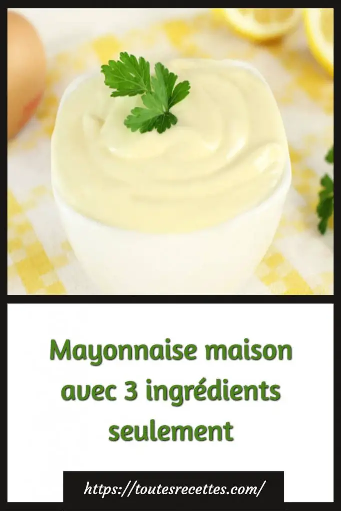 Comment préparer la Mayonnaise maison avec 3 ingrédients seulement