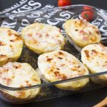 Pommes de terre farcies au jambon et fromage