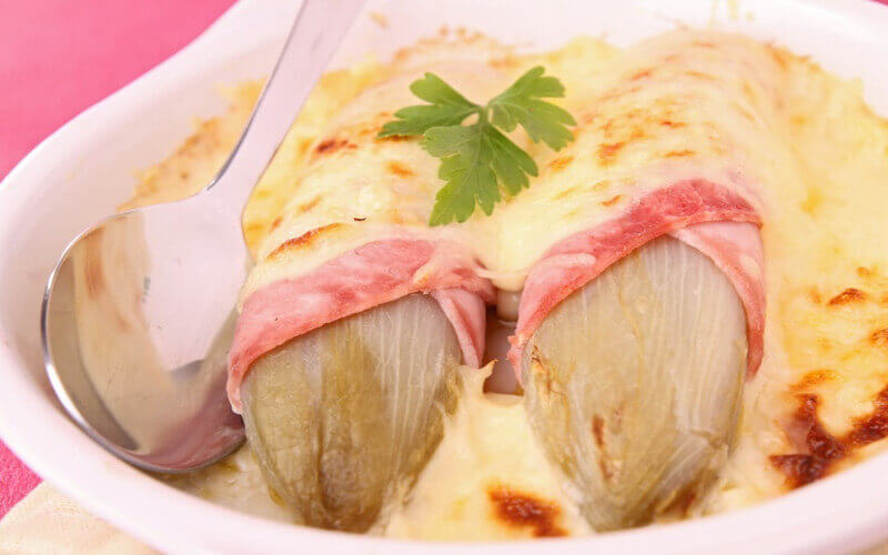 Gratin Endives au jambon et sauce fromage