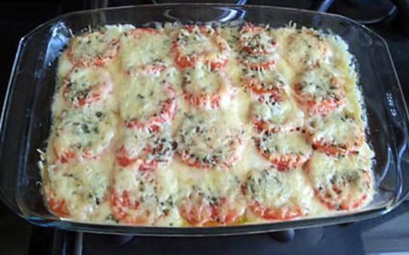 Gratin aux aubergines, tomates et mozzarella