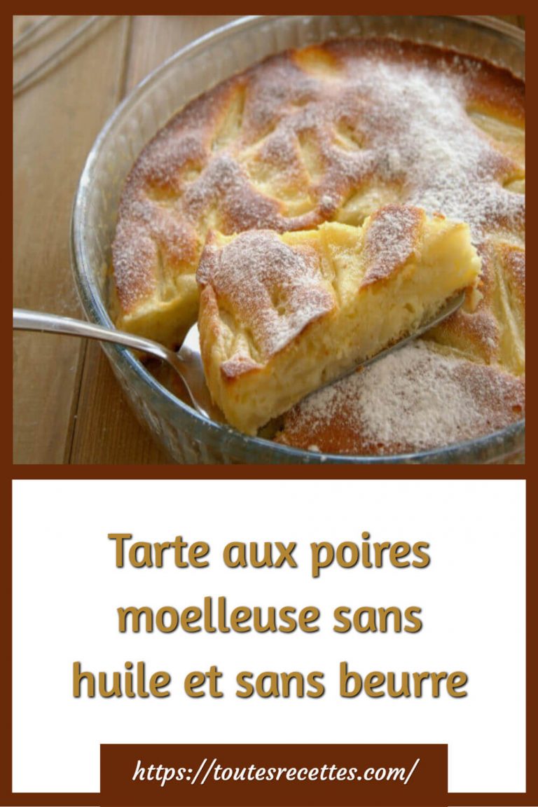 Tarte aux poires moelleuse – Toutes Recettes