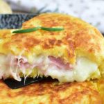 Tarte aux pommes de terre mozzarella et jambon poêlée