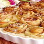 Tarte aux pommes en forme bouquet de roses