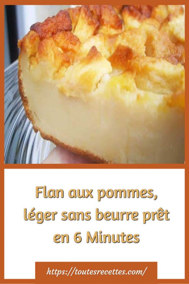 Flan aux pommes léger sans beurre