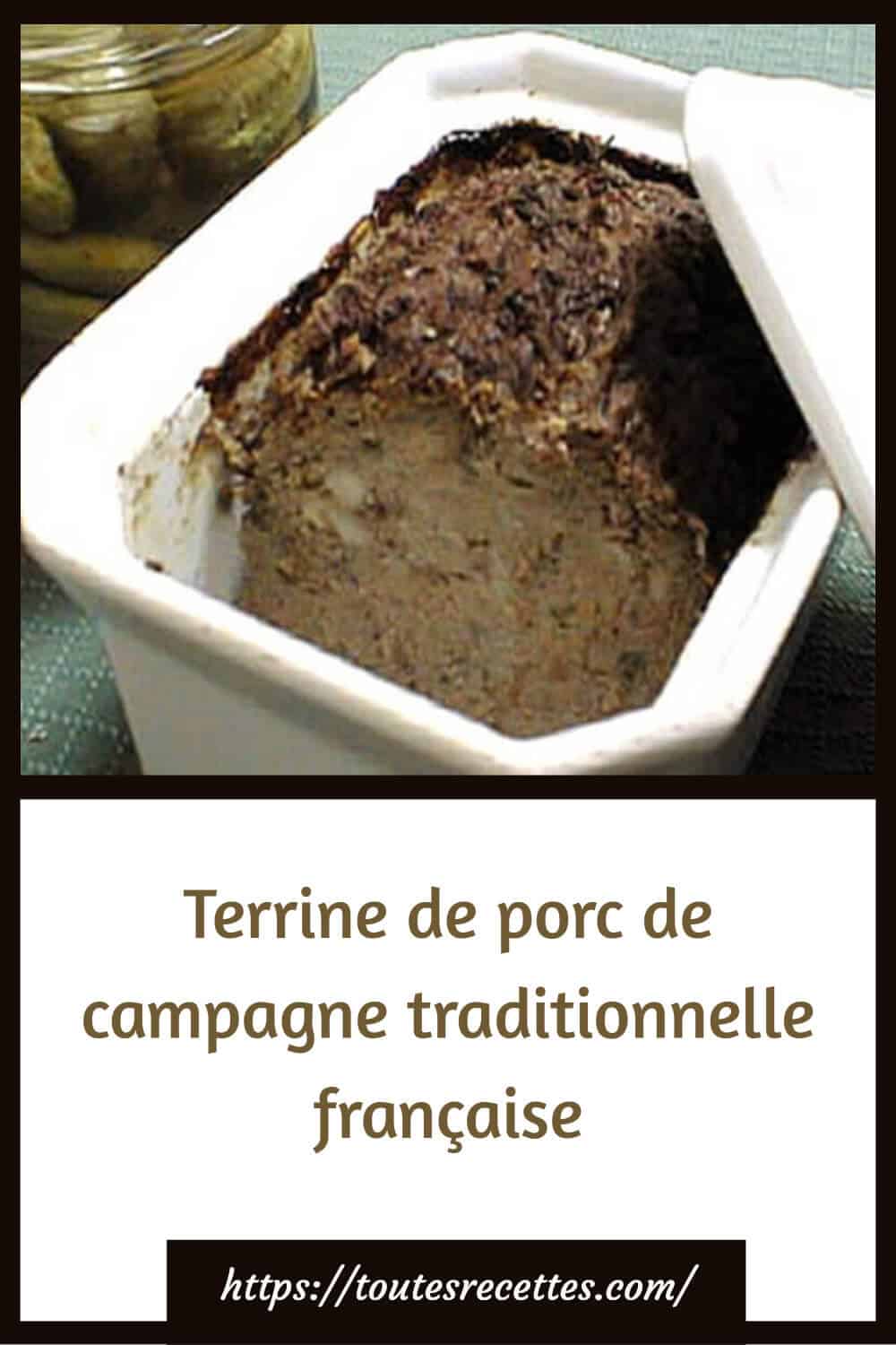 Terrine de porc de campagne traditionnelle française Toutes Recettes
