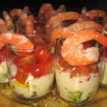 Verrines de crevettes au fromage blanc