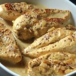 Escalopes de poulet à la moutarde et miel avec sauce onctueuse