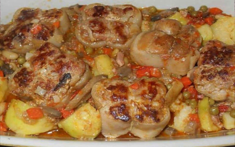 Paupiettes de porc aux légumes