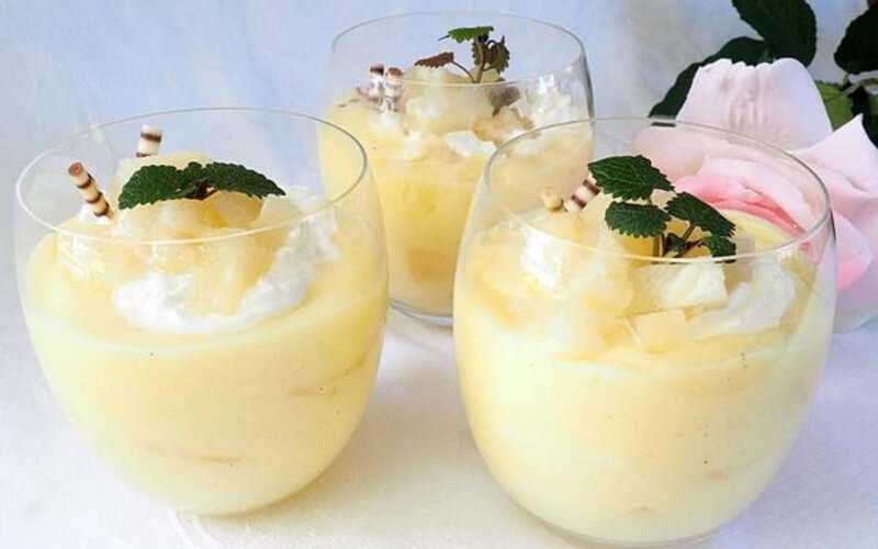 Crème d'ananas en verrines dessert léger