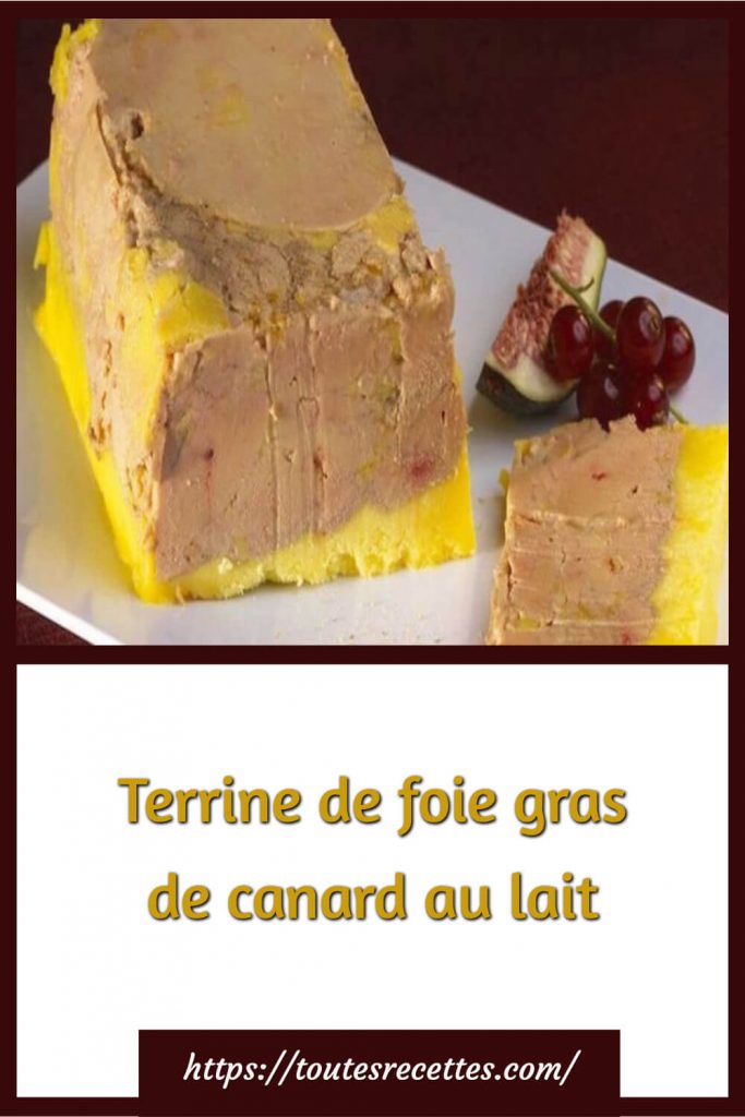 Comment préparer la Terrine de foie gras de canard au lait