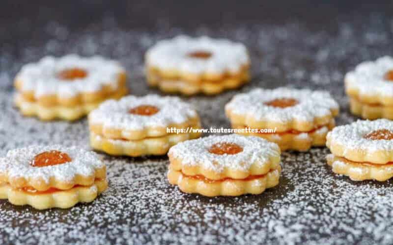 Biscuits fleurs à la confiture pour noël