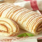 Biscuit roulé au caramel beurre salé dessert festif