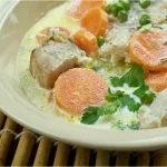 Blanquette de porc à la crème fraiche et vin blanc