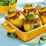 Courgettes farcies de viande et de boulgour