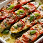 Courgettes rôties farcies aux tomates et mozzarella