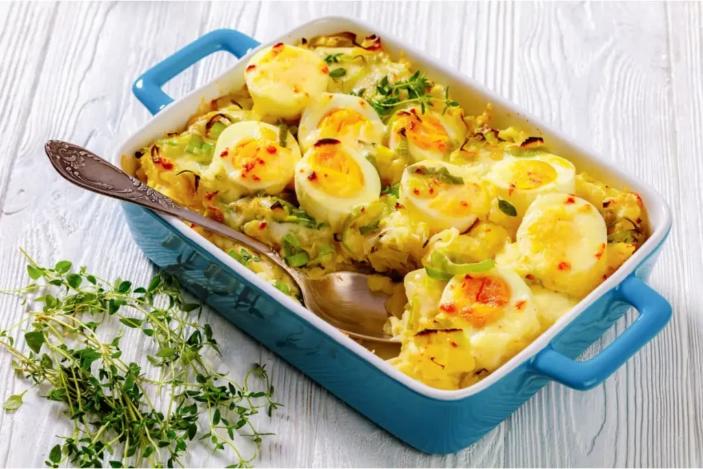 Gratin aux œufs et pommes de terre à la sauce béchamel