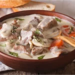 blanquette de veau aux champignons sauce crèmeuse